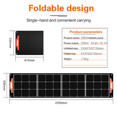 Moduli solari monocristallini portatili 200W per campeggi all'aperto