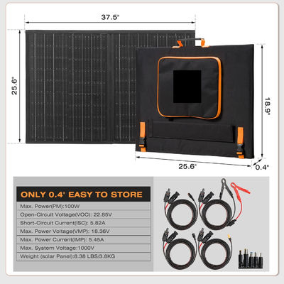 100W Off Grid Pieghevole Caricabatterie Portatile Kit pannello solare per il campeggio