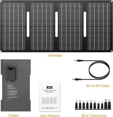 40W pannello solare portatile 15V presa di corrente continua per campeggio all'aperto escursioni
