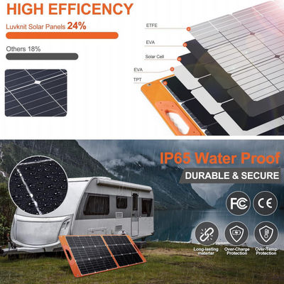 Pacchetto di sistema solare ripiegabile da 100W RV Off Grid per campeggio e escursioni