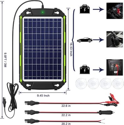 10W 12V Waterproof Solar Battery Charger Maintainer per auto barca Marina RV