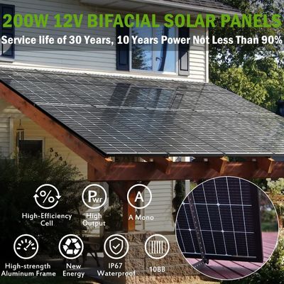 200W pannelli fotovoltaici monocristallini modulo 12V 10BB per casa RV