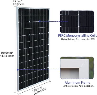 200 Watt 24V pannello solare rigido modulo monocristallino off-grid sistema