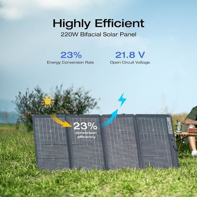 220 Watt pannello solare portatile pieghevole bifacciale monocristallino per esterni