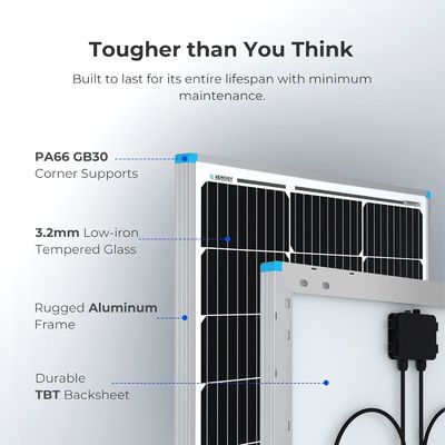 Pannelli solari monocristallini fotovoltaici per balconi 100 Watt 12V OEM