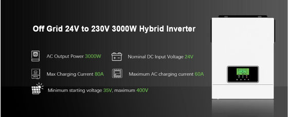 FT3000 Invertitore ibrido solare 3200WConstruito in 80A MPPT Controller di carica solare con bianco