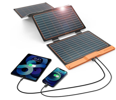 Modulo fotovoltaico monocristallino a carica solare portatile USB pieghevole 18W