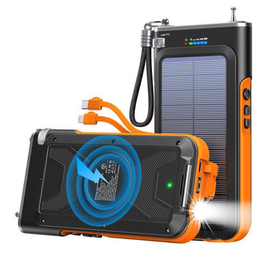Power Bank per caricabatterie solare portatile senza fili con radio FM 20000mAh