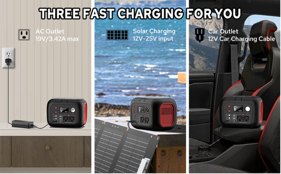 FTB70000 Power Bank con generatore solare da 350 Watt, pannello solare da 60 Watt e kit di luci a LED USB da 10 Watt