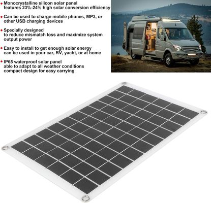 Pannello solare portatile leggero Cella monocristallina 100W 12/24V Usb Output