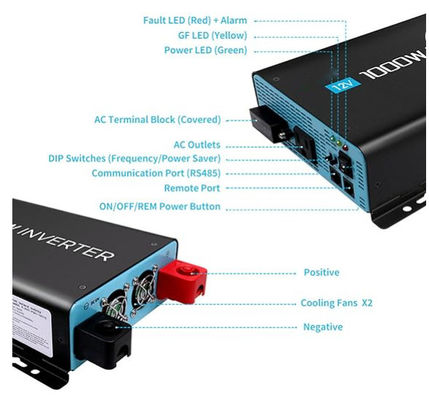 FTB1000 Off Grid Solar Inverter MPPT per sistema solare off-grid con nero