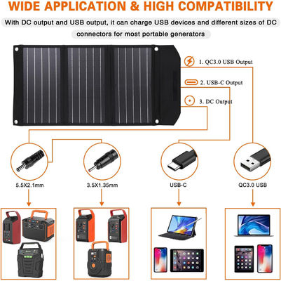 Kit di caricabatterie solare portatile pieghevole da 30W per campeggio all'aperto