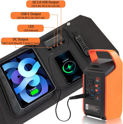Kit di caricabatterie solare portatile pieghevole da 30W per campeggio all'aperto