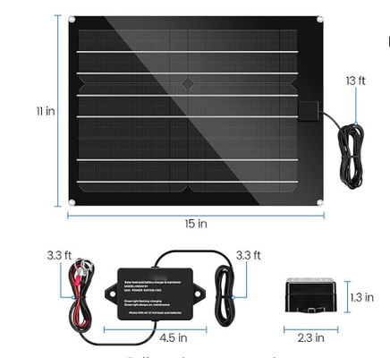 Kit di pannelli solari FTBM15 Controller di carica MPPT incorporato impermeabile con nero