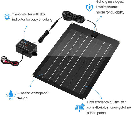 Trickle Car Solar Battery Maintainer Charger per RV 15W 12V