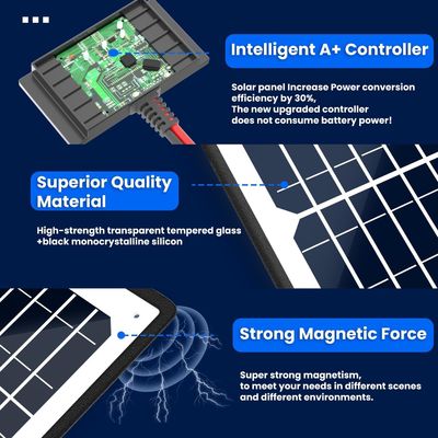 10W 12V Magnetico caricabatterie solari Trickle mantenitore impermeabile per barca