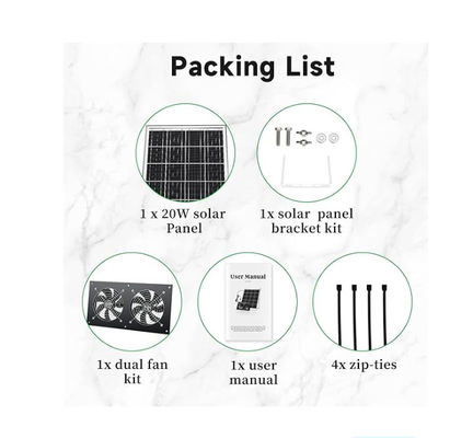 FTB20 Kit di pannelli solari esterni Alimentato da ventilatore di scarico per galline IP65 impermeabile