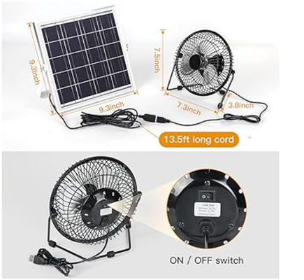 FTB10 Ventilatore di scarico a pannello solare 6 pollici Ventilatore a energia solare Alto flusso d'aria 2000RPM 36dB