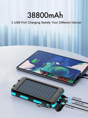 38800mAh Energia solare Usb Power Bank Impermeabile Per il campeggio all'aperto