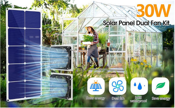 FTBM30 Kit di ventilatori a pannello solare, 30W, alimentato a energia solare, portabile resistente alle intemperie IP65