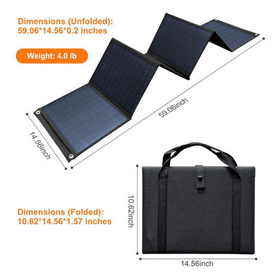 Pannello solare pieghevole ad alta efficienza 60W con USB 5V per campeggio, telefono cellulare